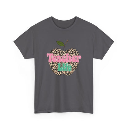 Teacher Life Leopard Apple T‑Shirt