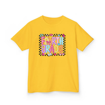 Girls - Fourth Grade Kids T‑Shirt - Colorful Back-to-School Tee