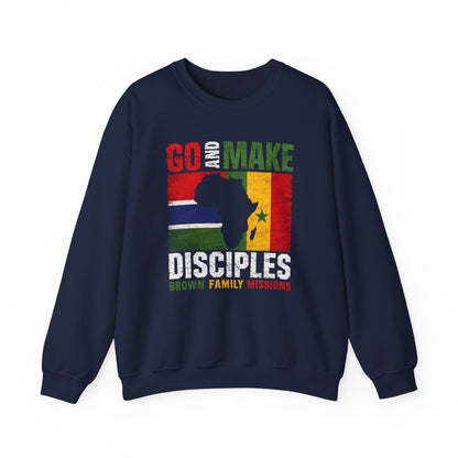 Crewneck Sweatshirt "Go and Make Disciples" - Brown Family Missions