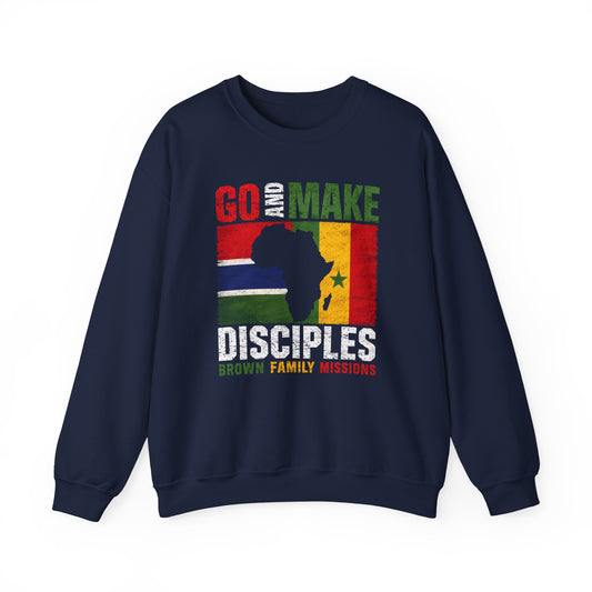 Crewneck Sweatshirt "Go and Make Disciples" - Brown Family Missions
