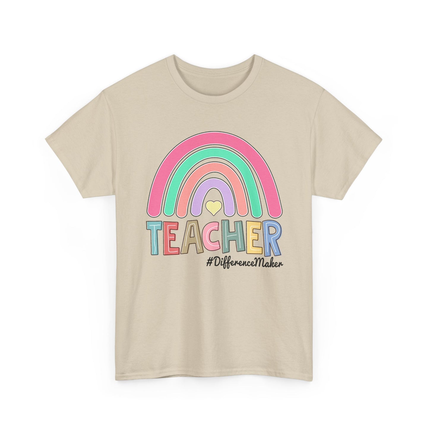 Teacher Rainbow T‑Shirt - "Teacher #DifferenceMaker"
