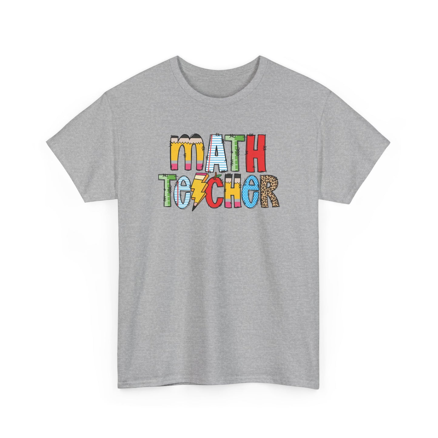 Math Teacher Colorblock T-Shirt- Fun School Staff Gift