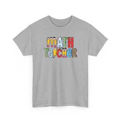 Math Teacher Colorblock T-Shirt- Fun School Staff Gift