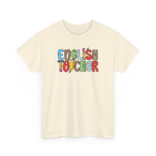 English Teacher Colorblock T-Shirt- Fun School Staff Gift