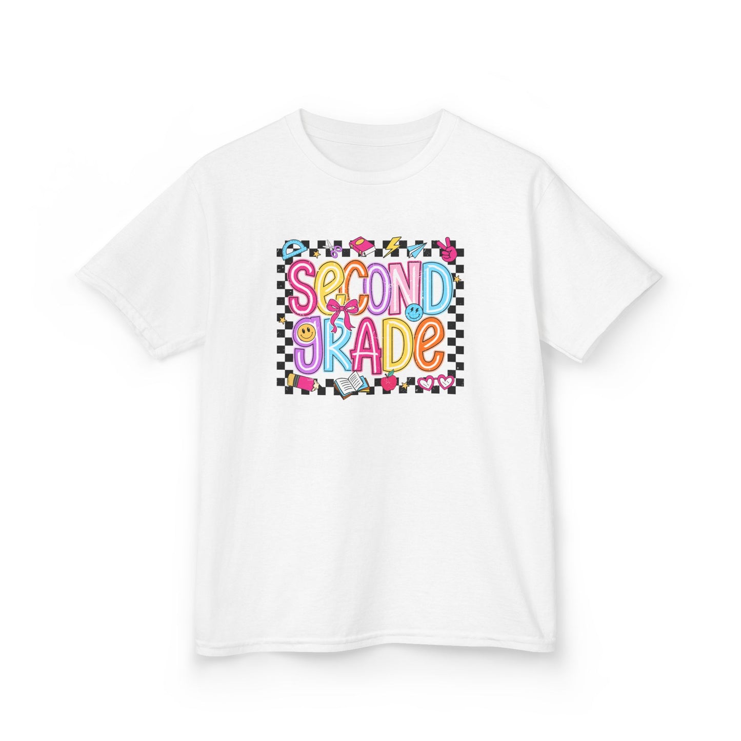 Girls - Second Grade Kids T‑Shirt - Colorful Back-to-School Tee