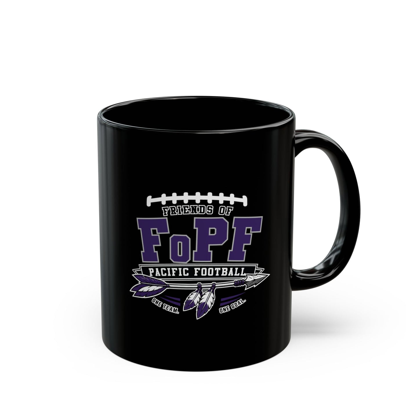 11oz Black Mug - Volunteer Driven - Friends of Pacific Football