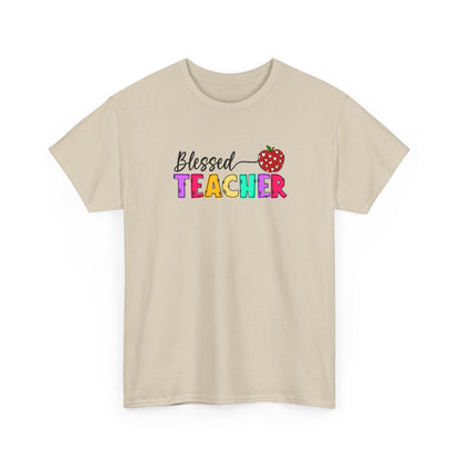 Blessed Teacher T-Shirt - Colorful Apple Teacher Appreciation Tee