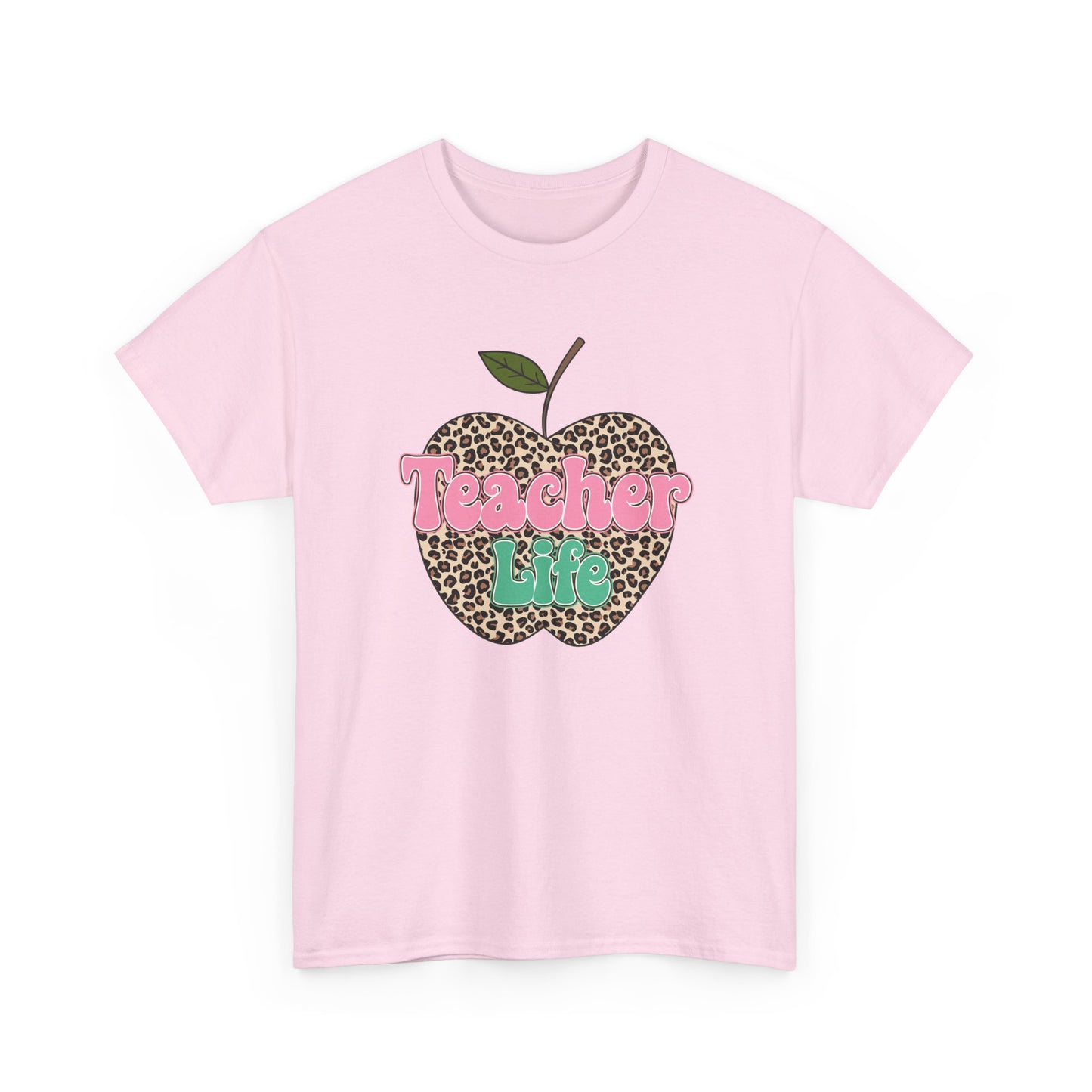 Teacher Life Leopard Apple T‑Shirt