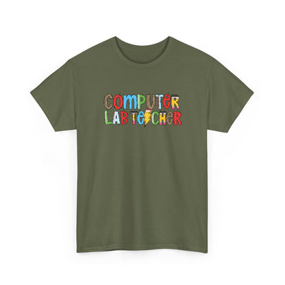 Computer Lab Teacher Colorblock T-Shirt- Fun School Staff Gift