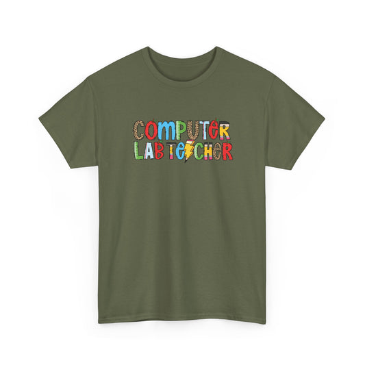 Computer Lab Teacher Colorblock T-Shirt- Fun School Staff Gift