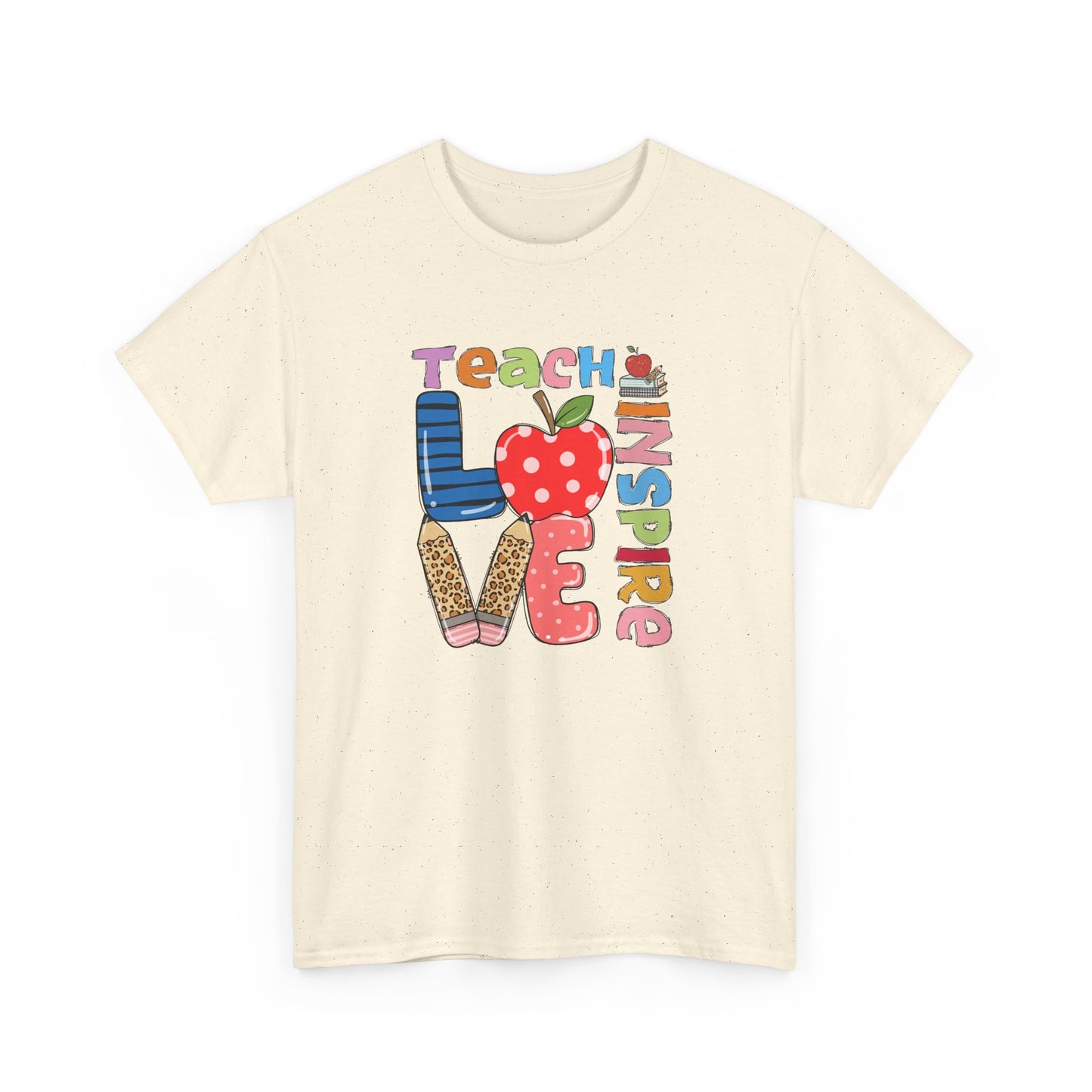 Teacher Love T‑Shirt - Teach Inspire Love Apple Graphic Tee for Educators