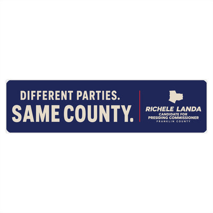 Bumper Sticker - Different Parties- Same County