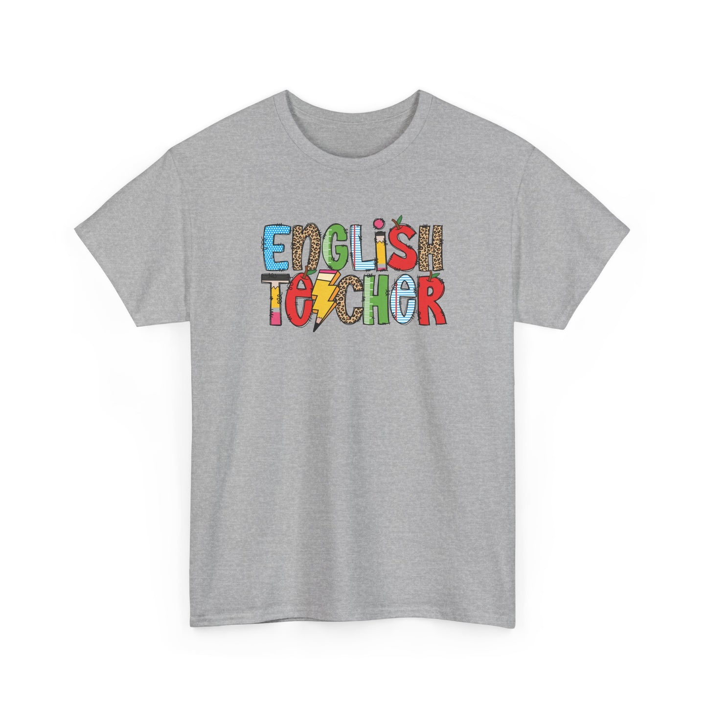 English Teacher Colorblock T-Shirt- Fun School Staff Gift