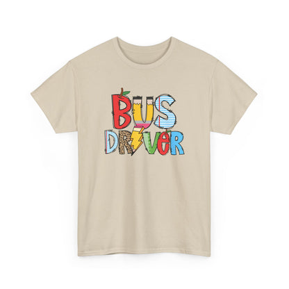 Bus Driver Colorblock T-Shirt- Fun School Staff Gift