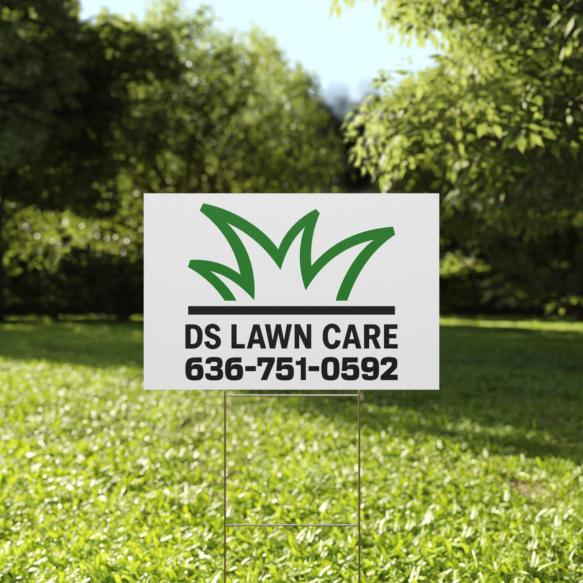 DS Lawn Care Plastic Yard Sign