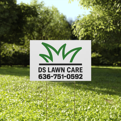 DS Lawn Care Plastic Yard Sign
