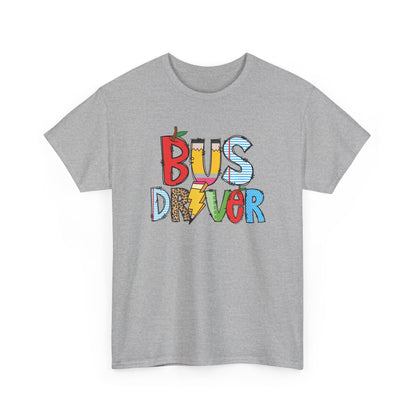 Bus Driver Colorblock T-Shirt- Fun School Staff Gift