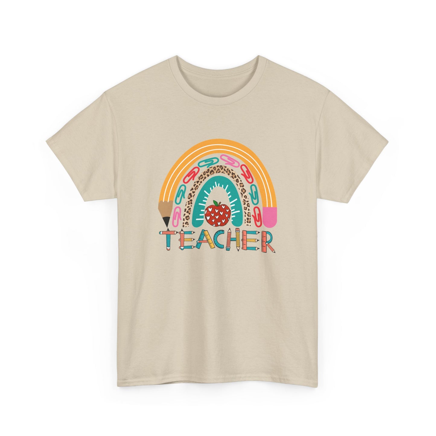 Teacher Rainbow Graphic Tee - Cute School Strawberry Design