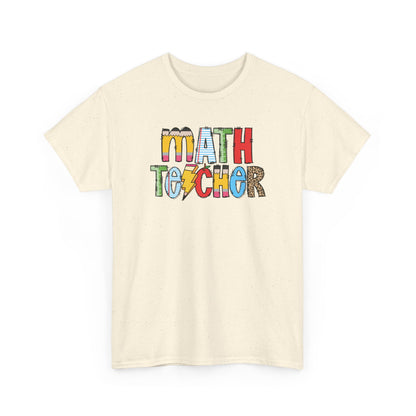 Math Teacher Colorblock T-Shirt- Fun School Staff Gift