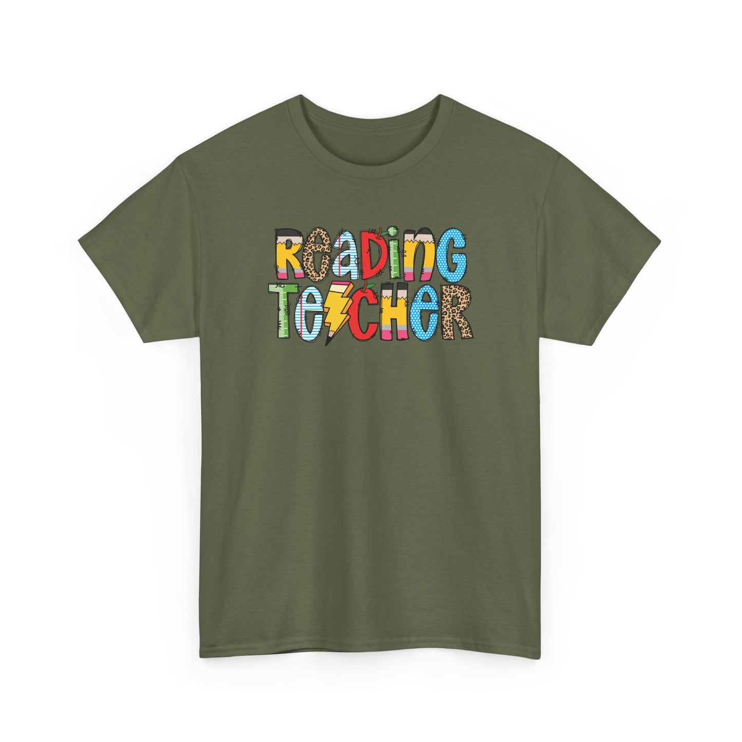Reading Teacher Colorblock T-Shirt- Fun School Staff Gift