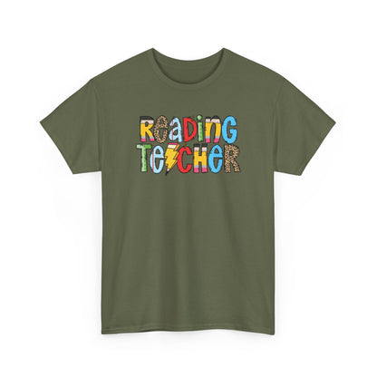 Reading Teacher Colorblock T-Shirt- Fun School Staff Gift