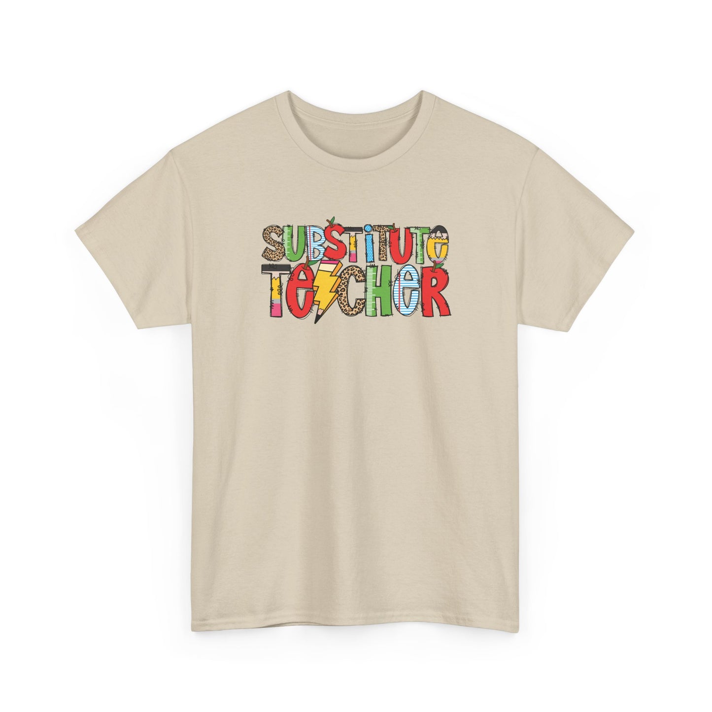 Substitute Teacher Colorblock T-Shirt- Fun School Staff Gift