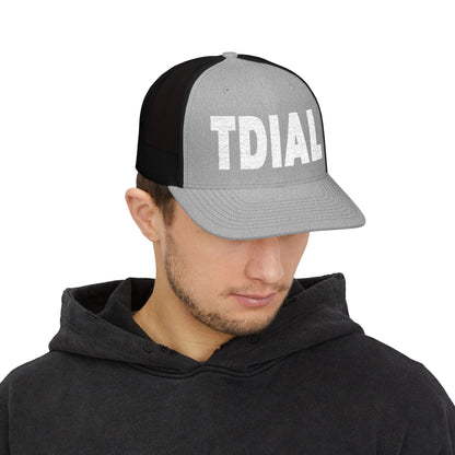 TDIAL Black and White Trucker Cap