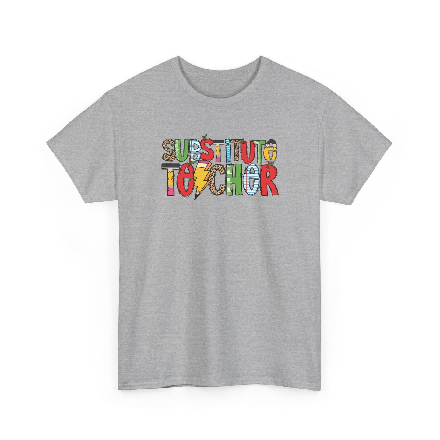 Substitute Teacher Colorblock T-Shirt- Fun School Staff Gift
