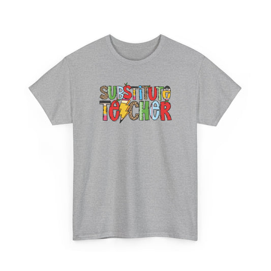 Substitute Teacher Colorblock T-Shirt- Fun School Staff Gift