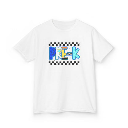 Youth Tee - "Pre School" Colorful Checkerboard Back-to-School Shirt