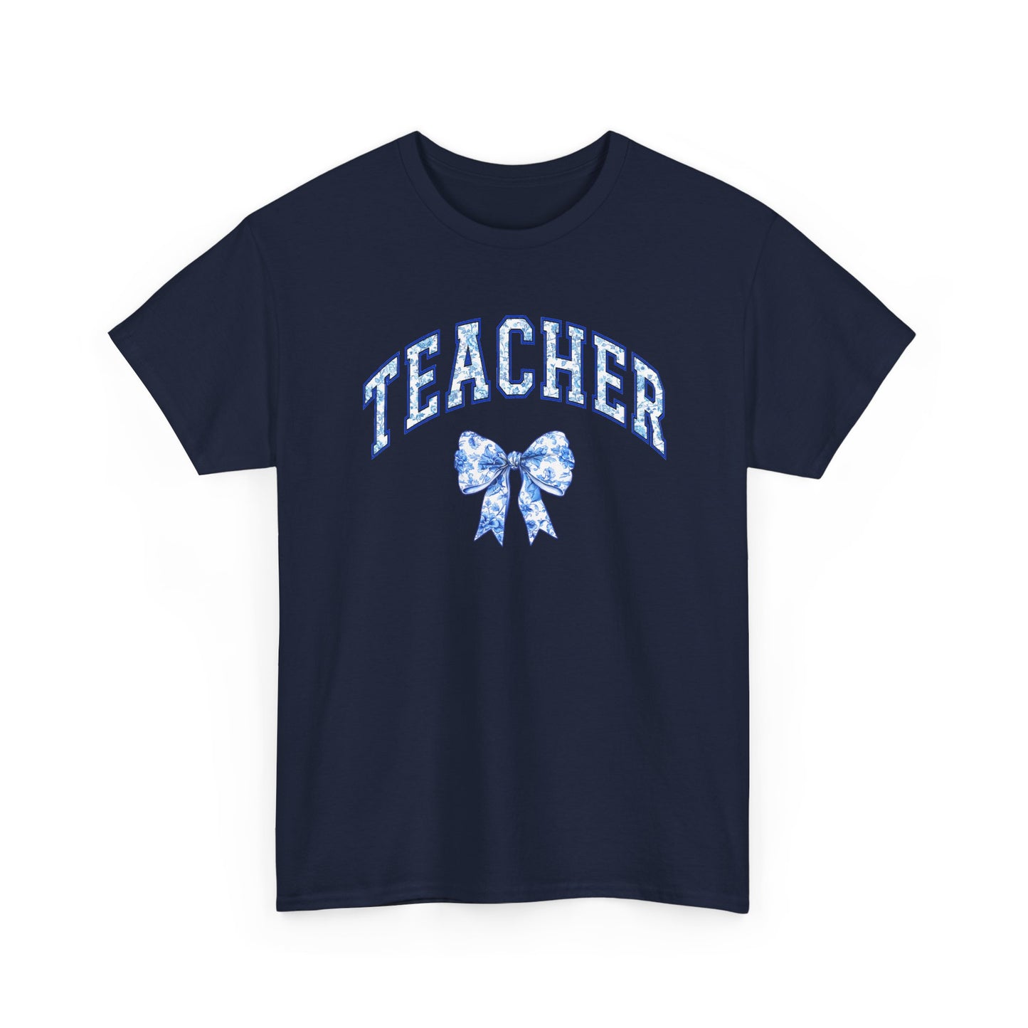 Teacher Tee with Blue Floral Bow