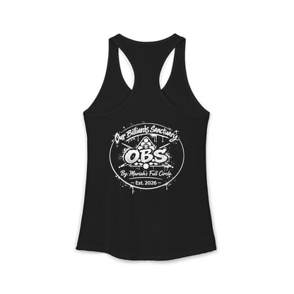 Women's Ideal Racerback Tank - Mariahs Full Circle Black & white