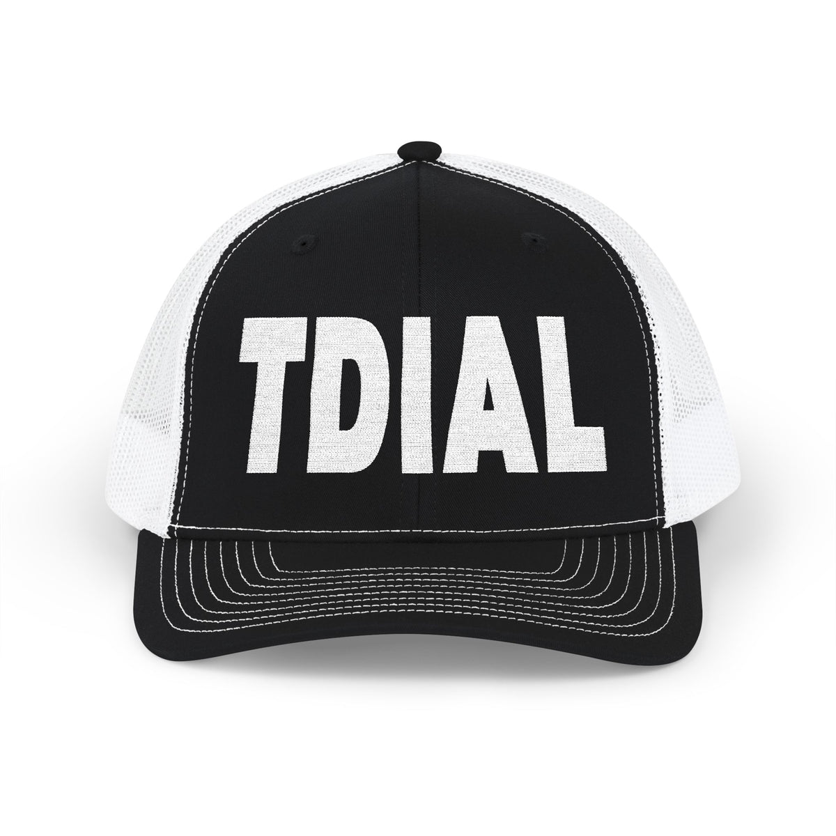 TDIAL Black and White Trucker Cap