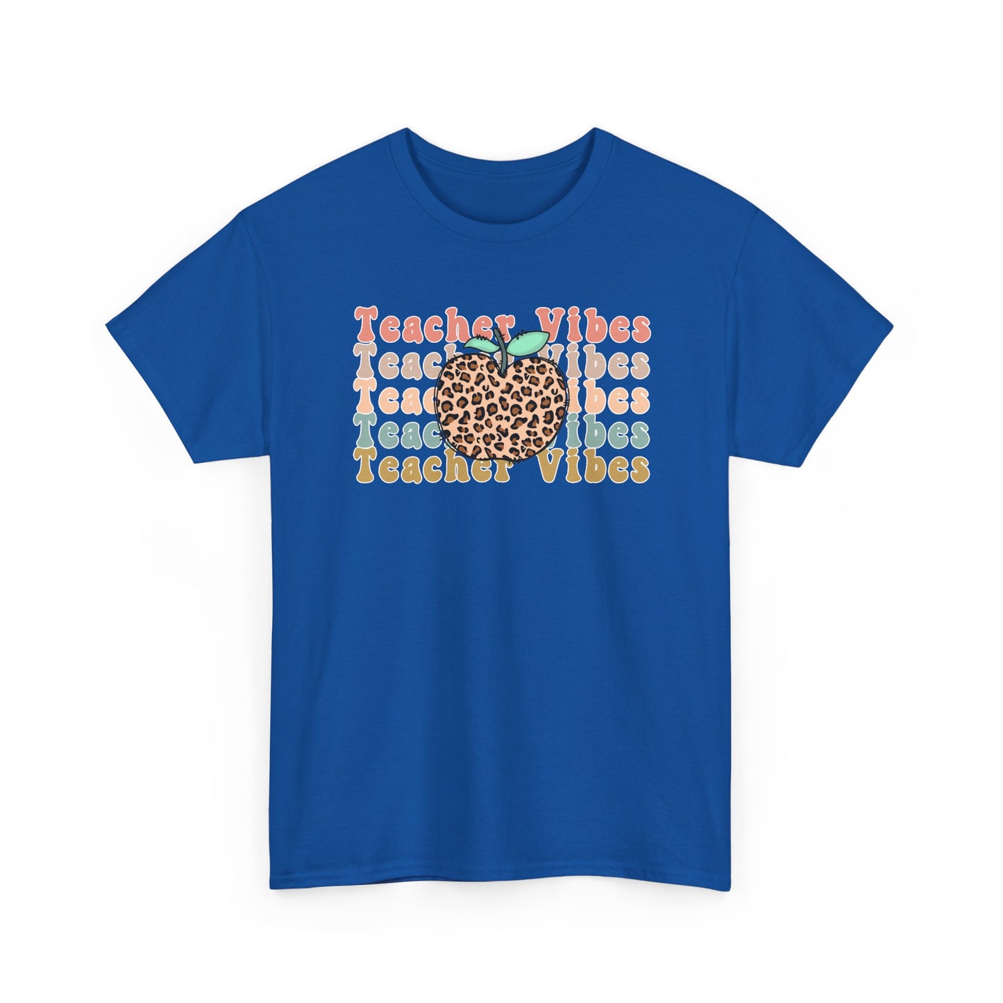 Teacher Vibes Leopard Apple Tee