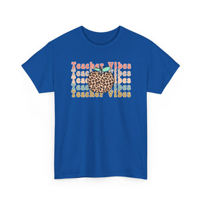 Teacher Vibes Leopard Apple Tee