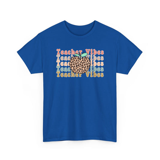 Teacher Vibes Leopard Apple Tee