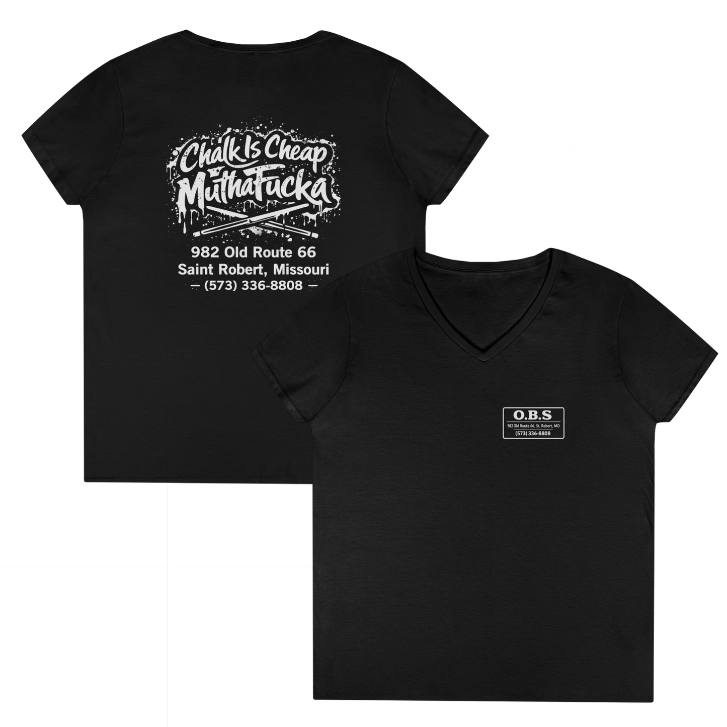 Ladies' V-Neck T-Shirt - Chalk is Cheap