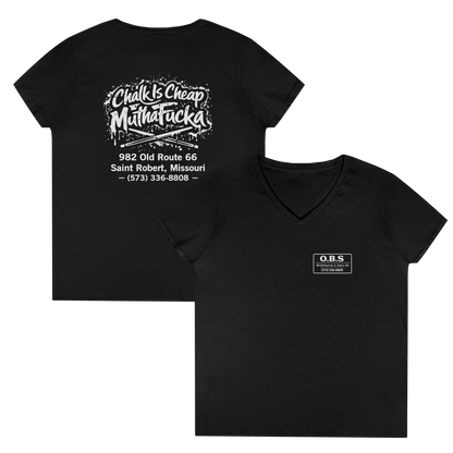 Ladies' V-Neck T-Shirt - Chalk is Cheap