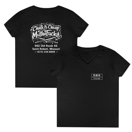 Ladies' V-Neck T-Shirt - Chalk is Cheap