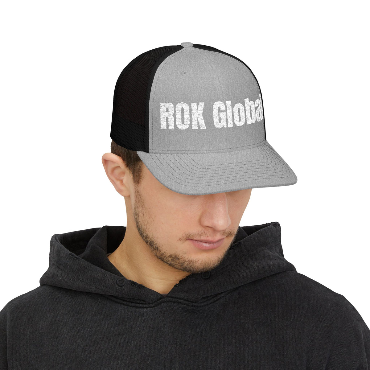 Black and White Trucker Cap - ROK Global
