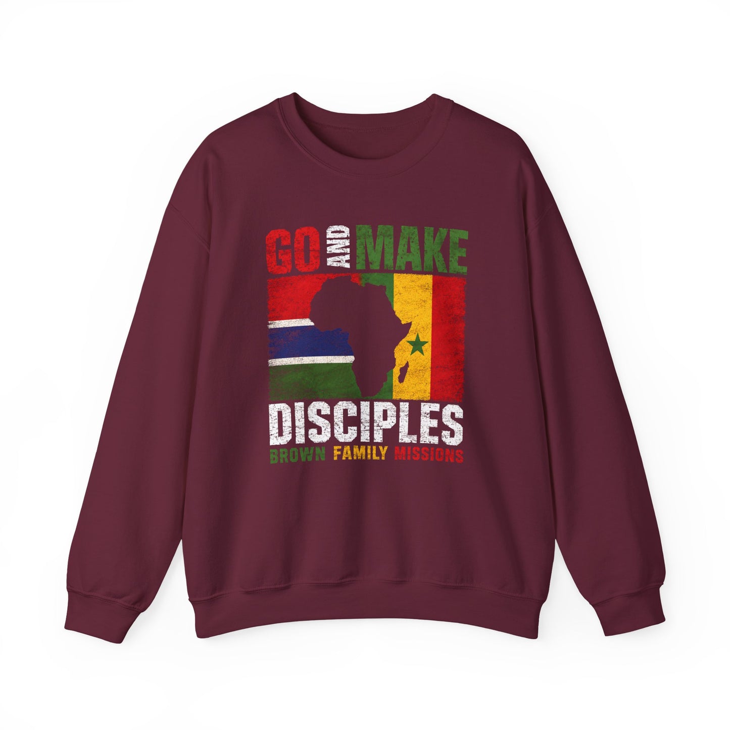 Crewneck Sweatshirt "Go and Make Disciples" - Brown Family Missions