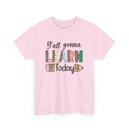 Y’all Gonna Learn Today Teacher Tee - Leopard Pencil Back-to-School Shirt