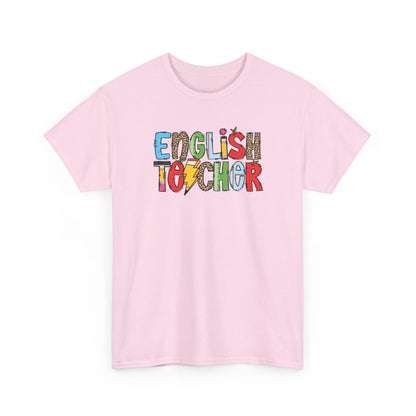 English Teacher Colorblock T-Shirt- Fun School Staff Gift