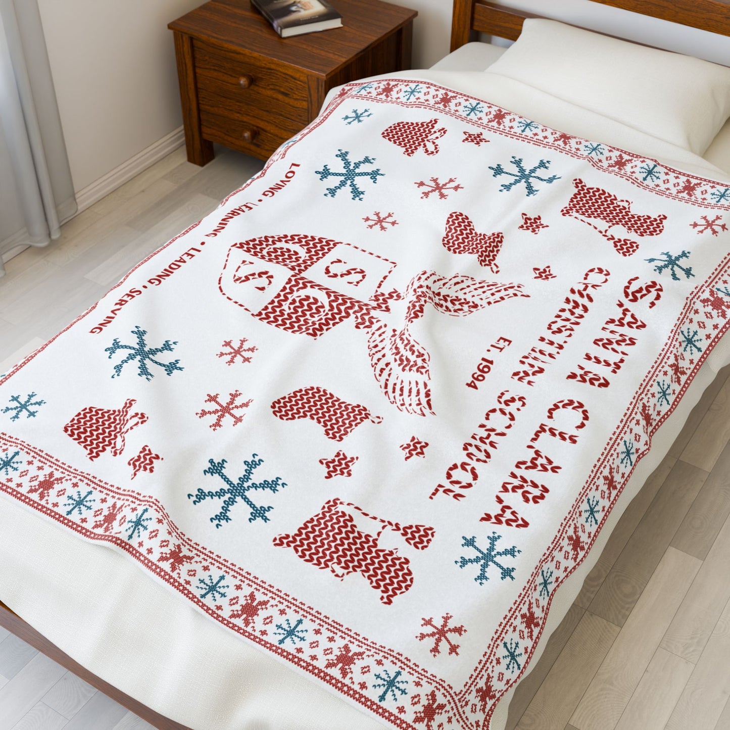 Christmas Velveteen Plush Blanket — Santa Clara