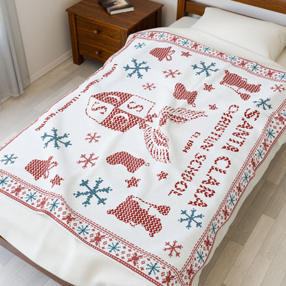 Christmas Velveteen Plush Blanket — Santa Clara