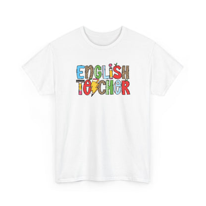 English Teacher Colorblock T-Shirt- Fun School Staff Gift
