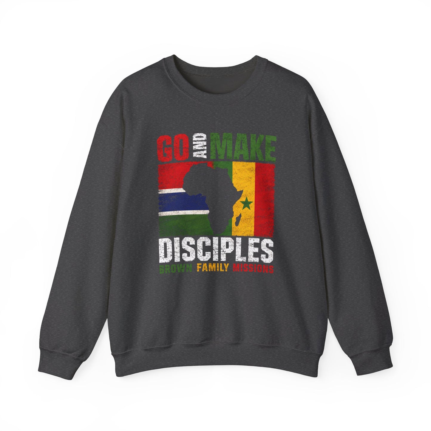 Crewneck Sweatshirt "Go and Make Disciples" - Brown Family Missions