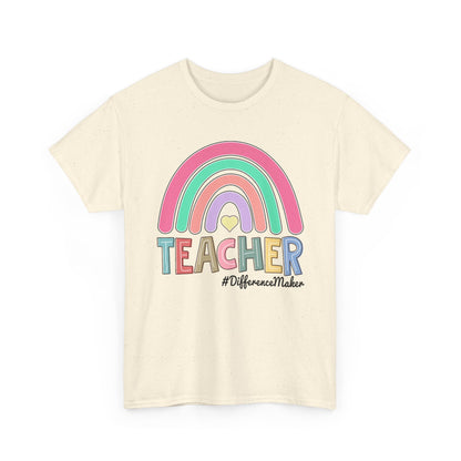 Teacher Rainbow T‑Shirt - "Teacher #DifferenceMaker"