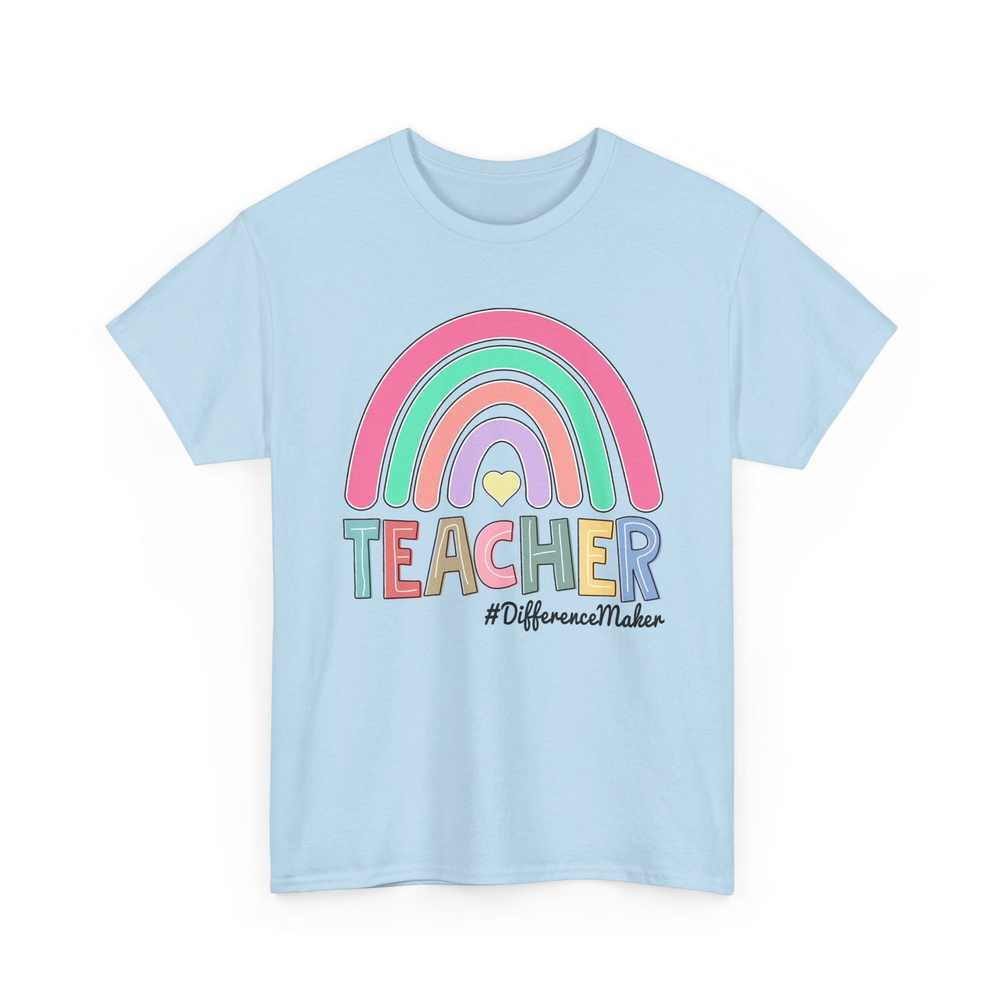 Teacher Rainbow T‑Shirt - "Teacher #DifferenceMaker"