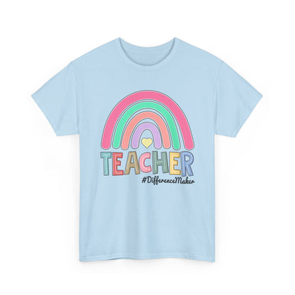Teacher Rainbow T‑Shirt - "Teacher #DifferenceMaker"